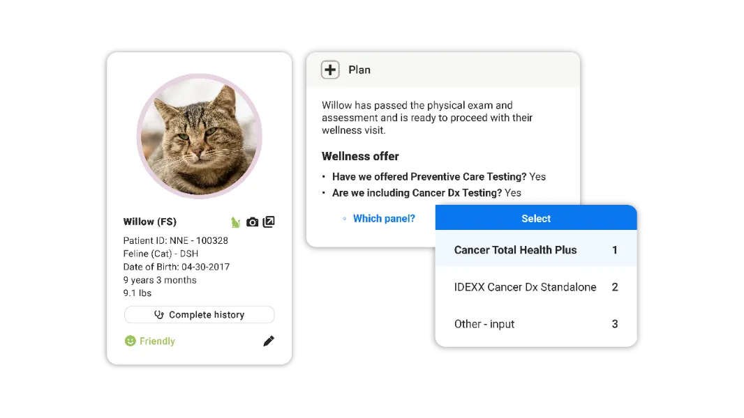 ezyVet AI-assisted notes UI