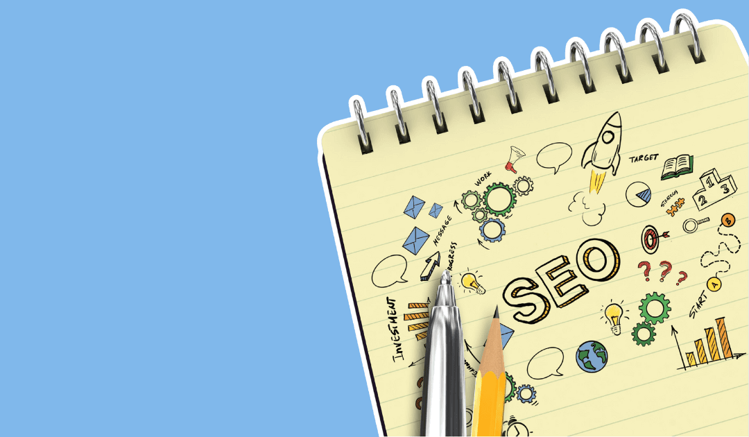 Seo doodles on a notebook 1030 x 630